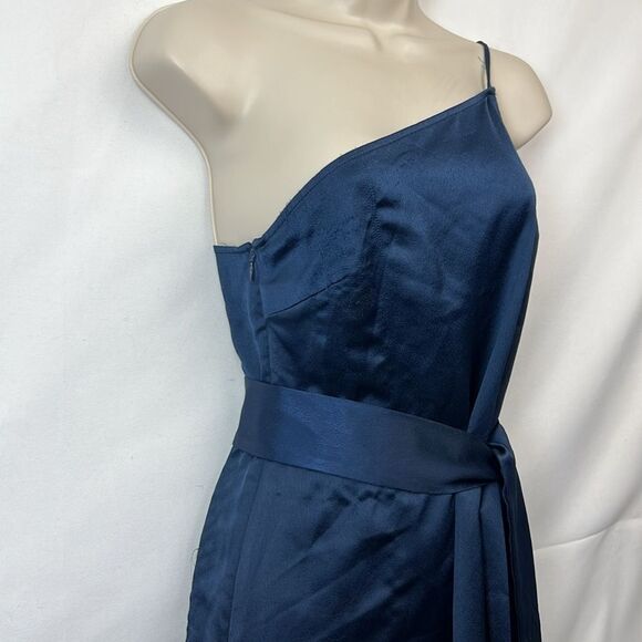 Marissa Webb collective one shoulder tie dress Flaws size 0 Navy Blue - Picture 8 of 12